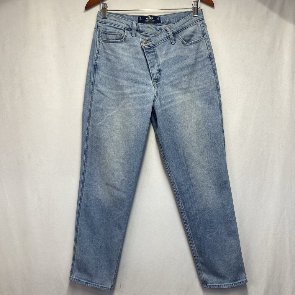 Hollister Ultra High Rise Mom Jean Vintage Stretch Women 7R Light Blue ButtonFly